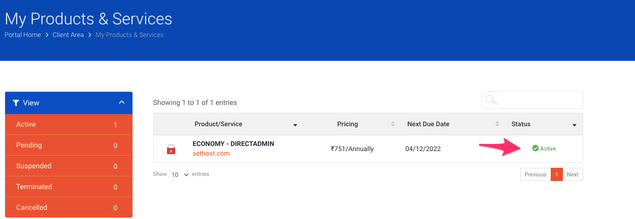 My Products & Services